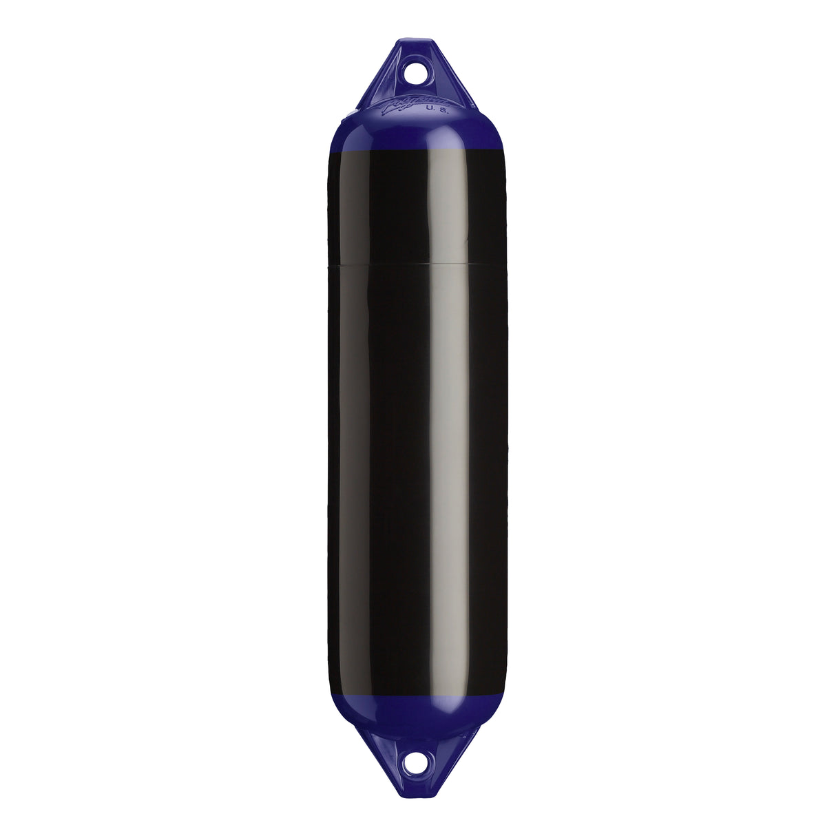 Black boat fender with Navy-Top, Polyform F-1