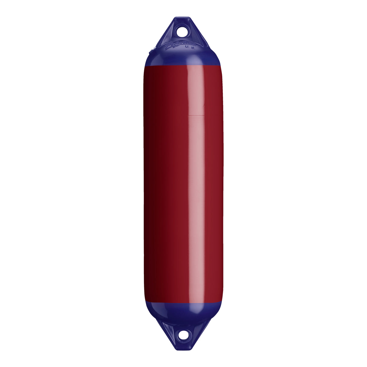Burgundy boat fender with Navy-Top, Polyform F-1