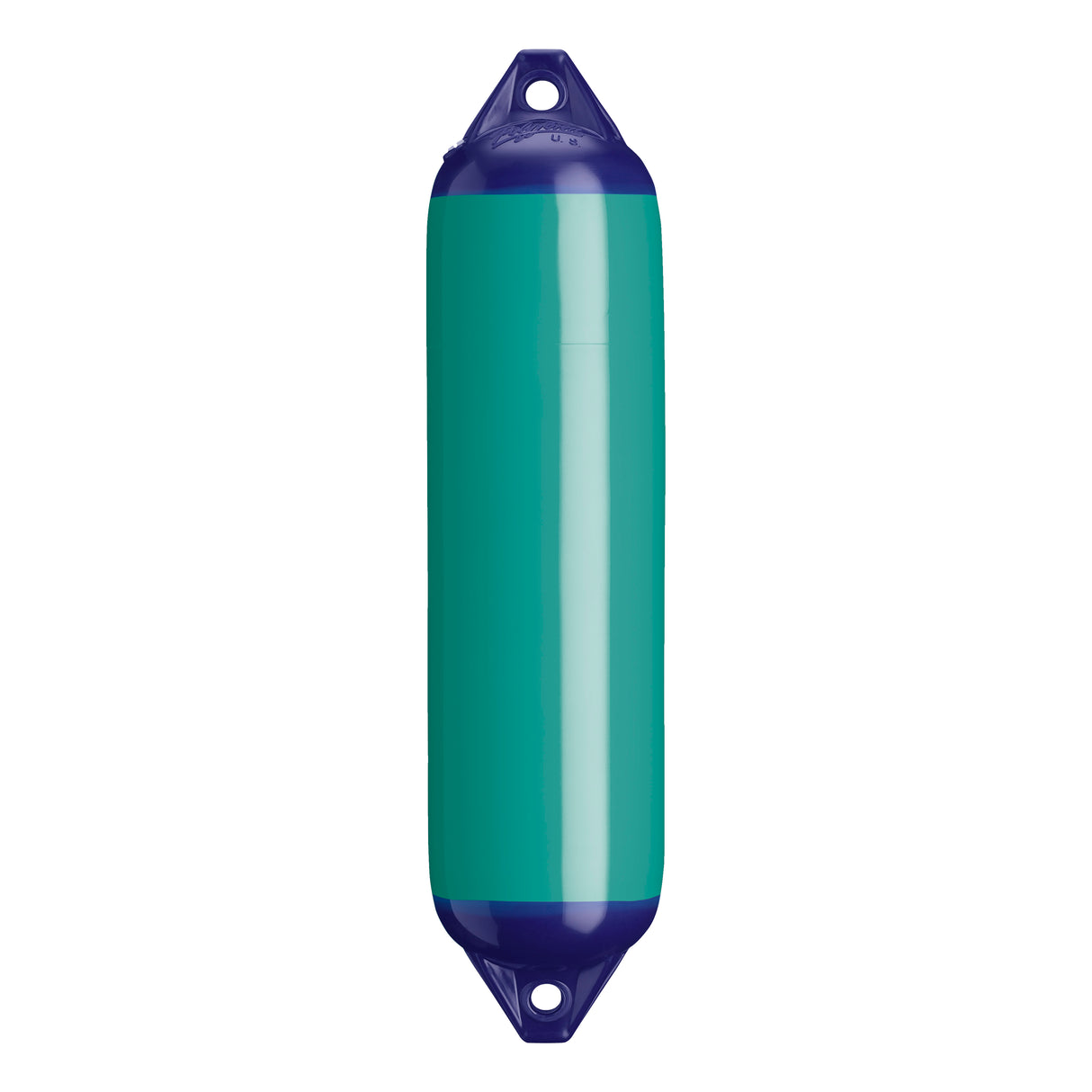 Teal boat fender with Navy-Top, Polyform F-1