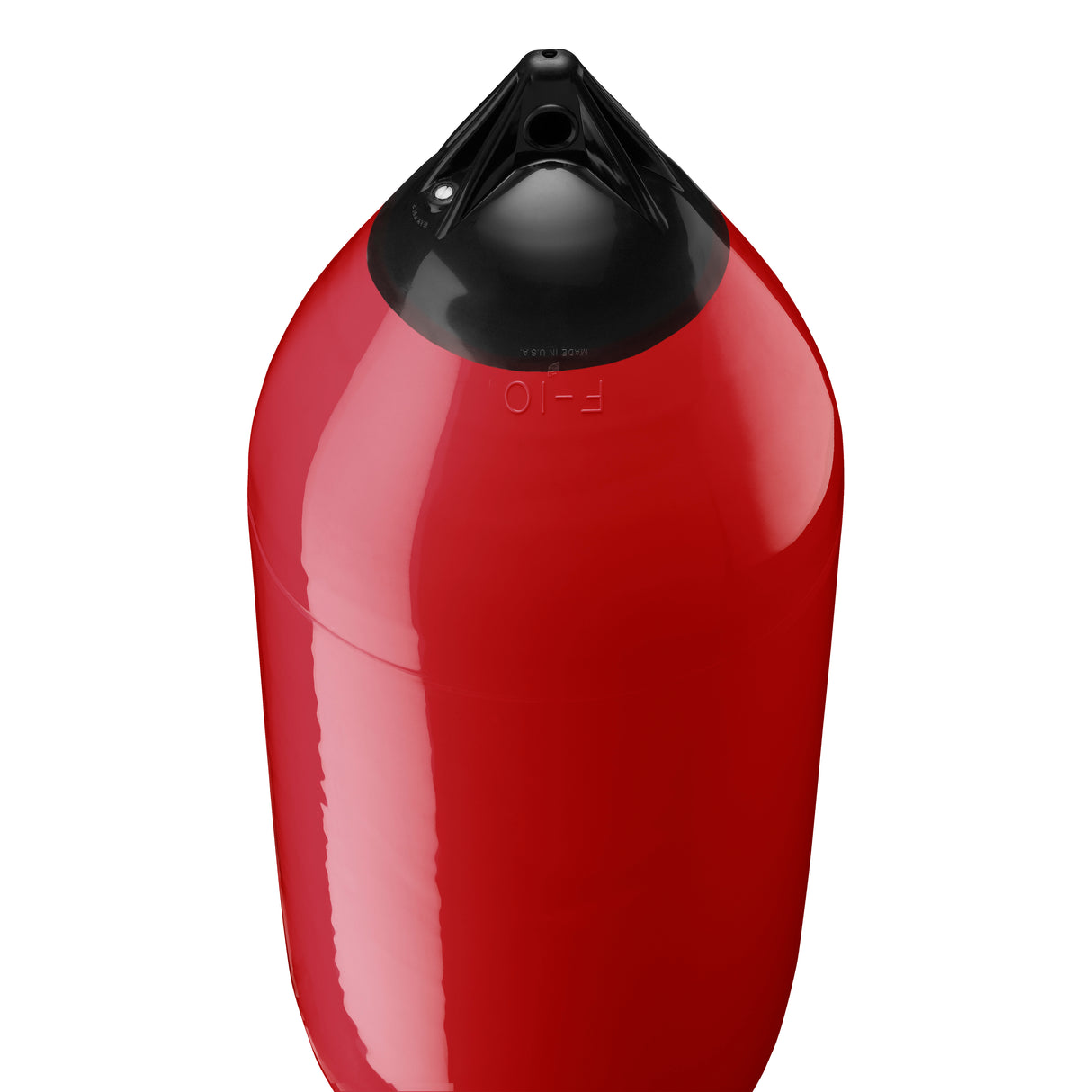 Classic Red boat fender with Navy-Top, Polyform F-10 angled shot