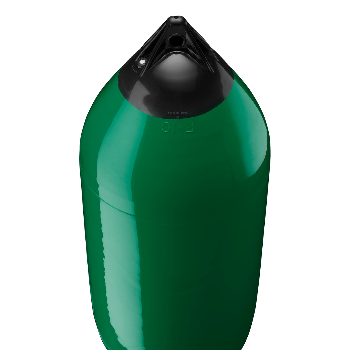 Forest Green boat fender with Navy-Top, Polyform F-10 angled shot
