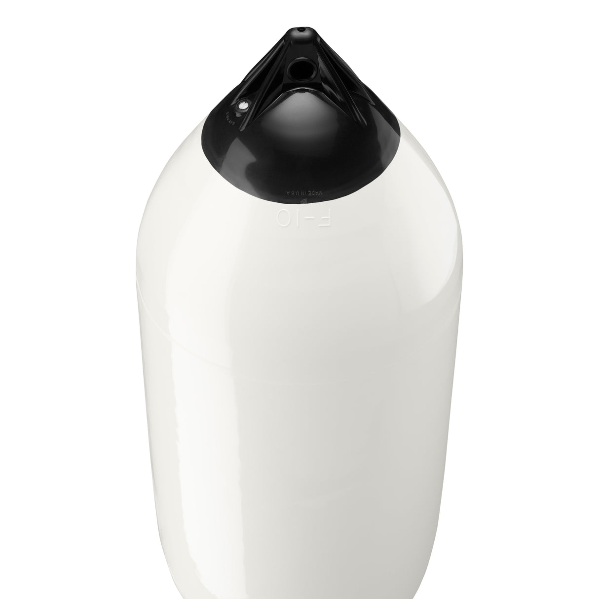 White boat fender with Navy-Top, Polyform F-10 angled shot