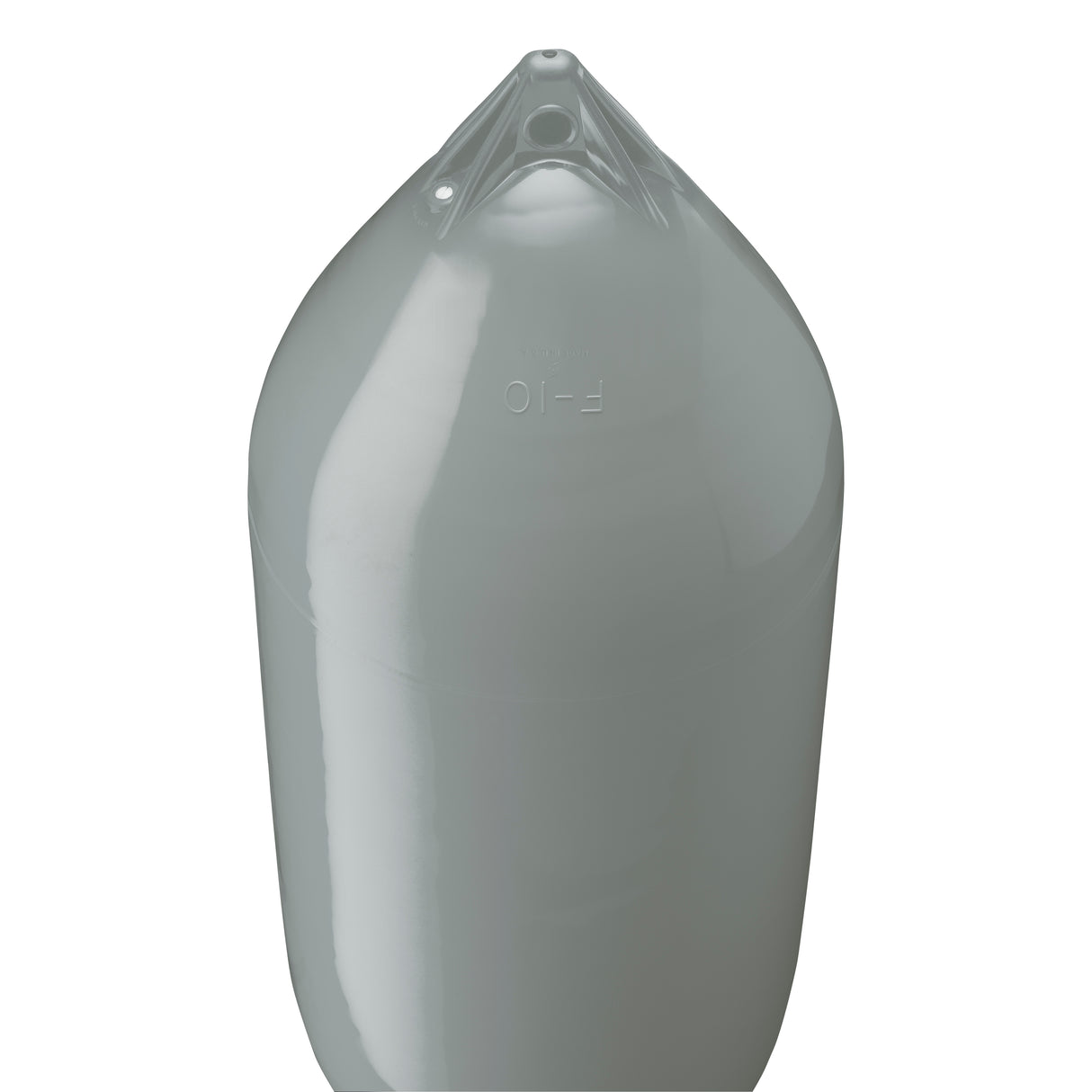 Grey boat fender with Grey-Top, Polyform F-10 angled shot