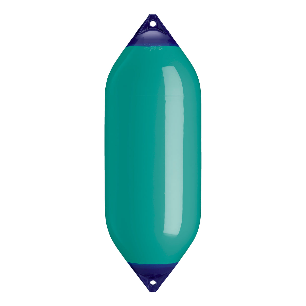 Teal boat fender with Navy-Top, Polyform F-10