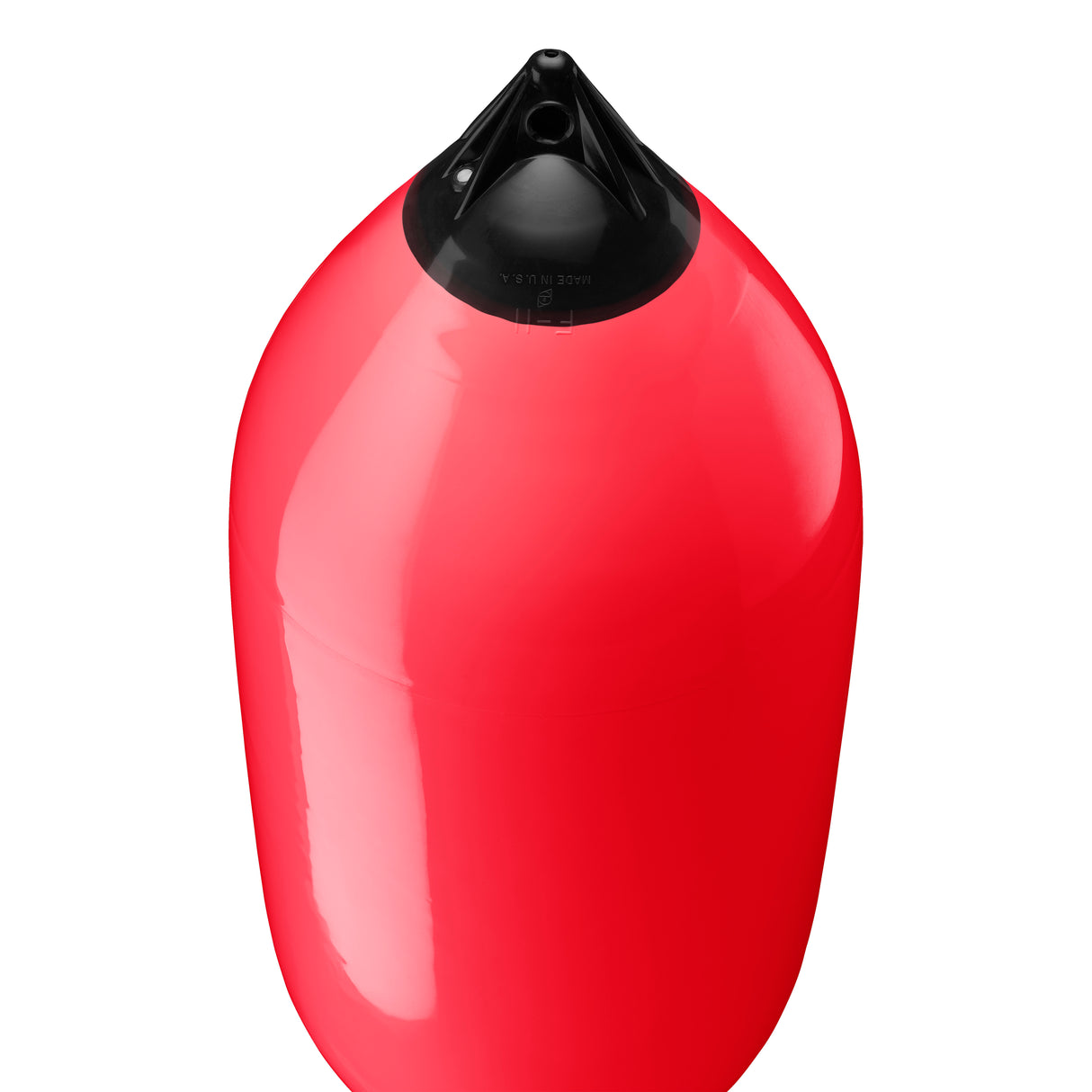 Red boat fender with Navy-Top, Polyform F-11 angled shot