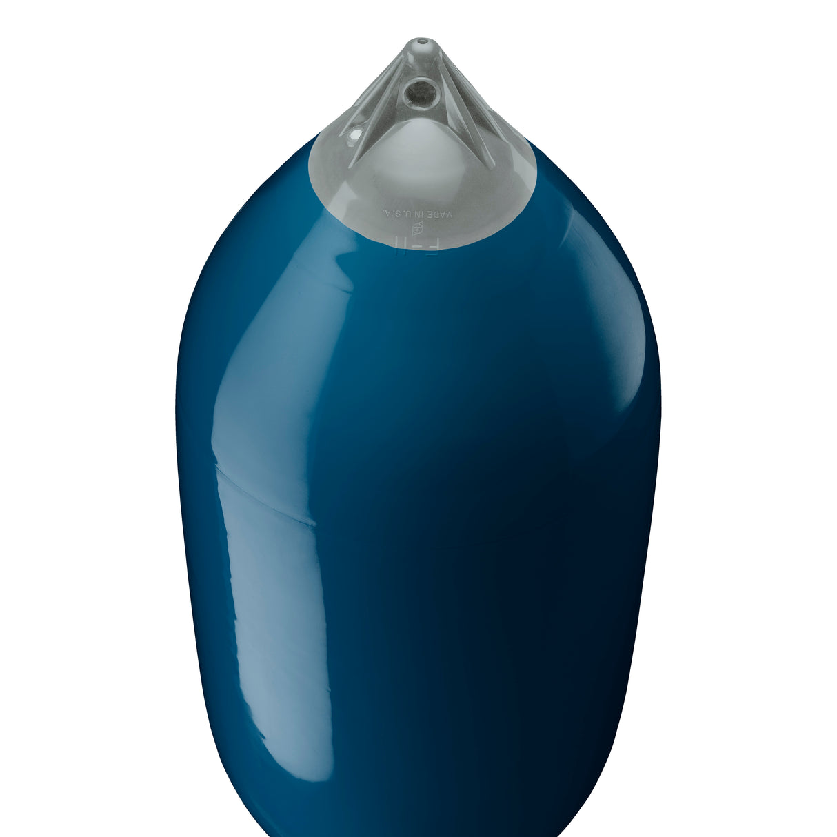 Catalina Blue boat fender with Grey-Top, Polyform F-11 angled shot