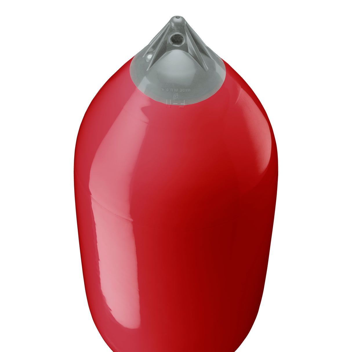 Classic Red boat fender with Grey-Top, Polyform F-11 angled shot