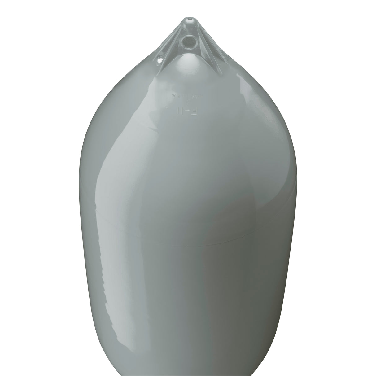 Grey boat fender with Grey-Top, Polyform F-11 angled shot