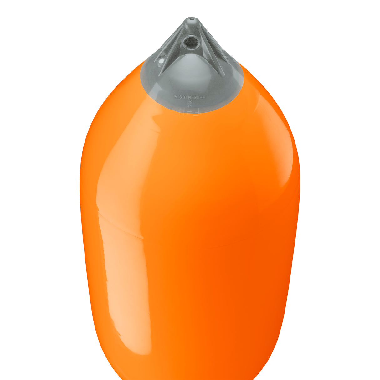 Orange boat fender with Grey-Top, Polyform F-11 angled shot