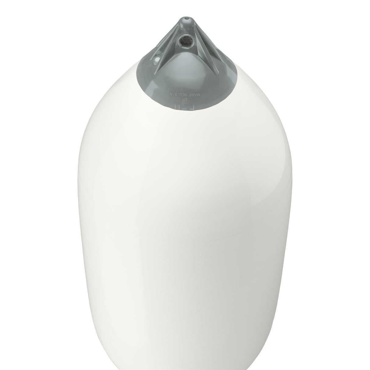 White boat fender with Grey-Top, Polyform F-11 angled shot