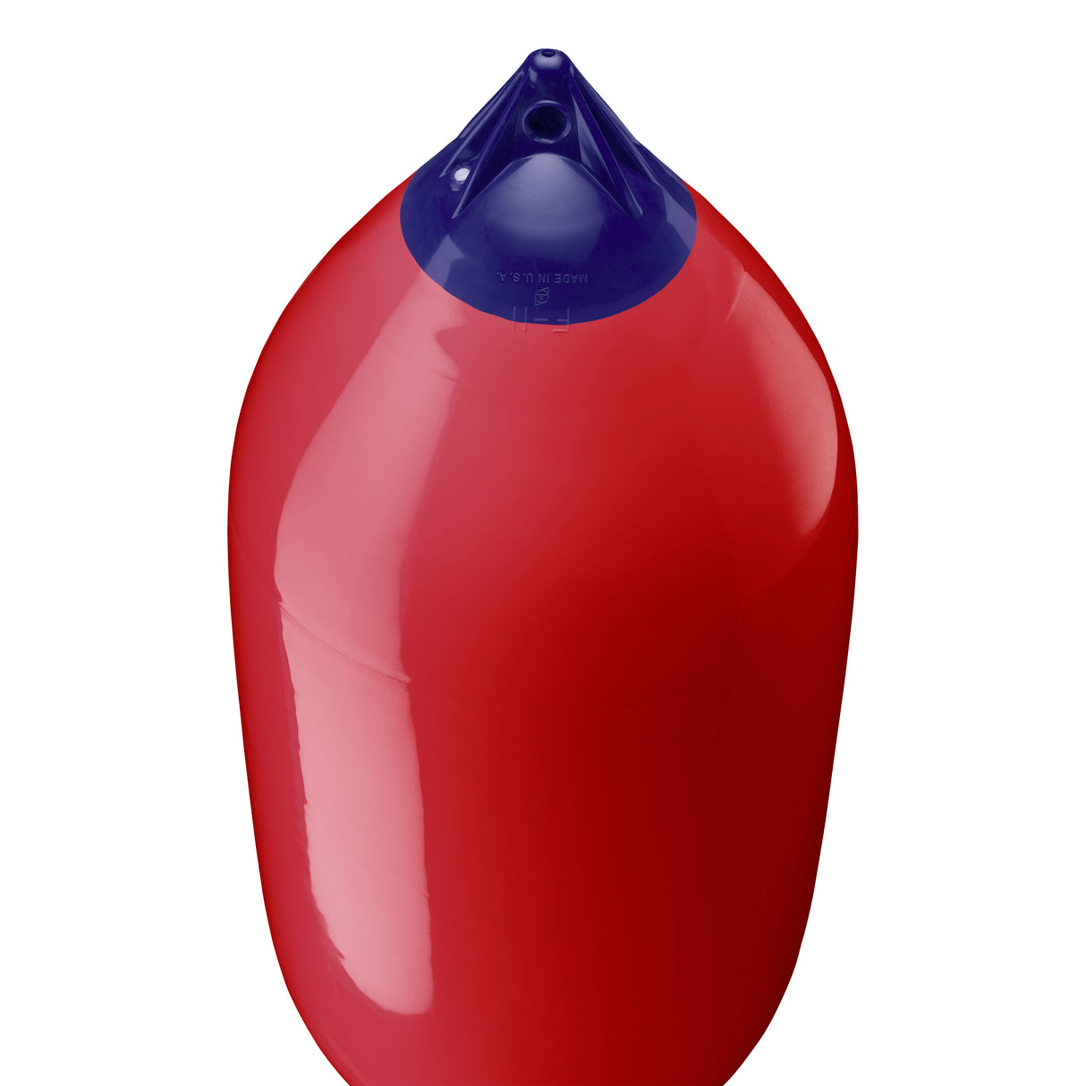 Classic Red boat fender with Navy-Top, Polyform F-11 angled shot
