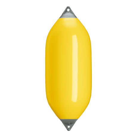 Yellow boat fender with Grey-Top, Polyform F-11