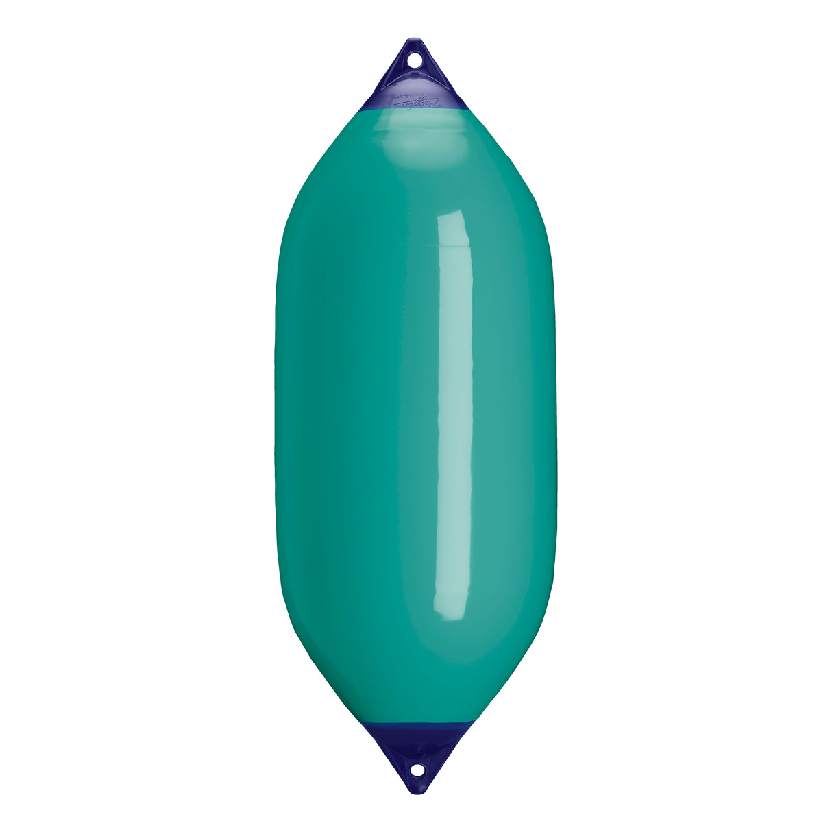 Teal boat fender with Navy-Top, Polyform F-11