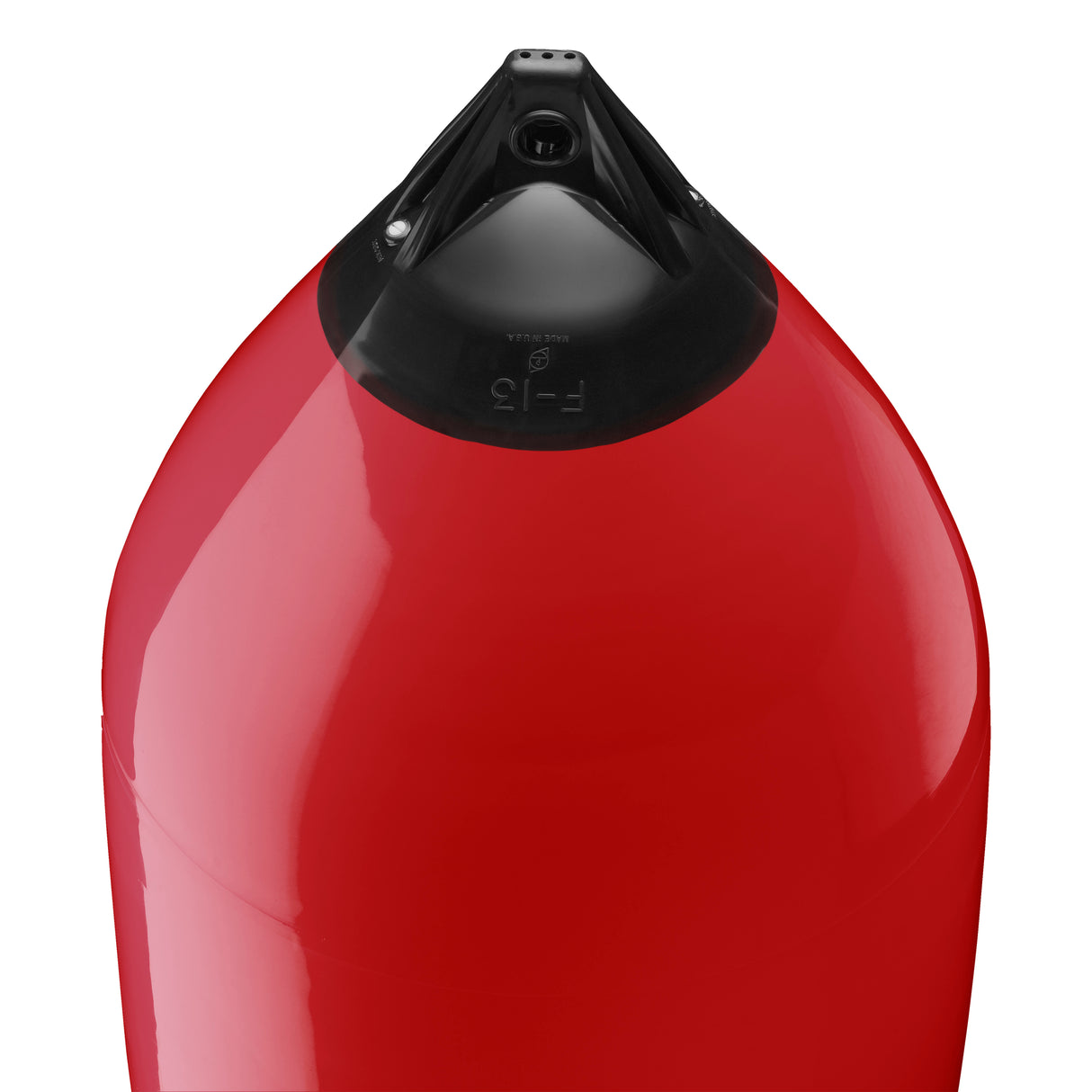 Classic Red boat fender with Navy-Top, Polyform F-13 angled shot
