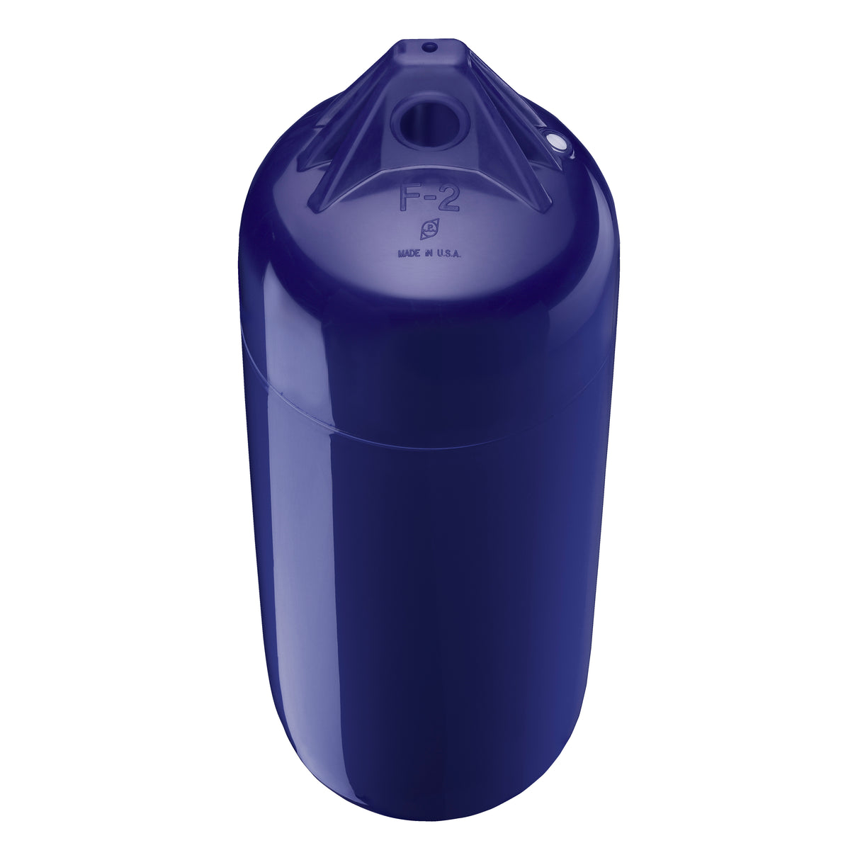Navy Blue boat fender with Navy-Top, Polyform F-2 angled shot