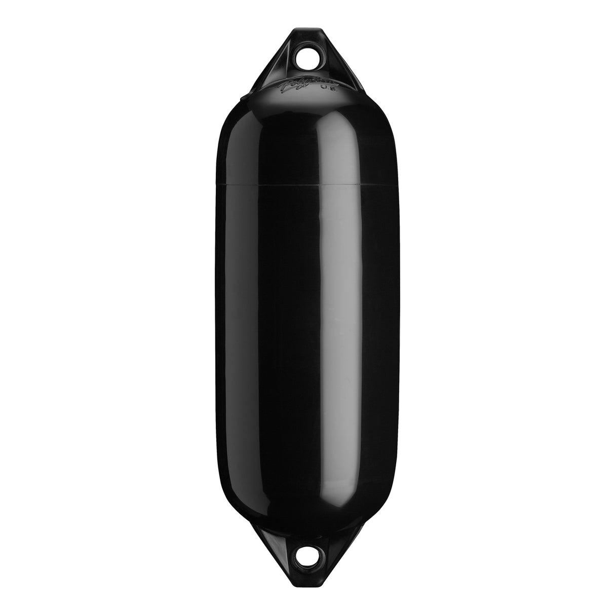 Black boat fender with Black-Top, Polyform F-2