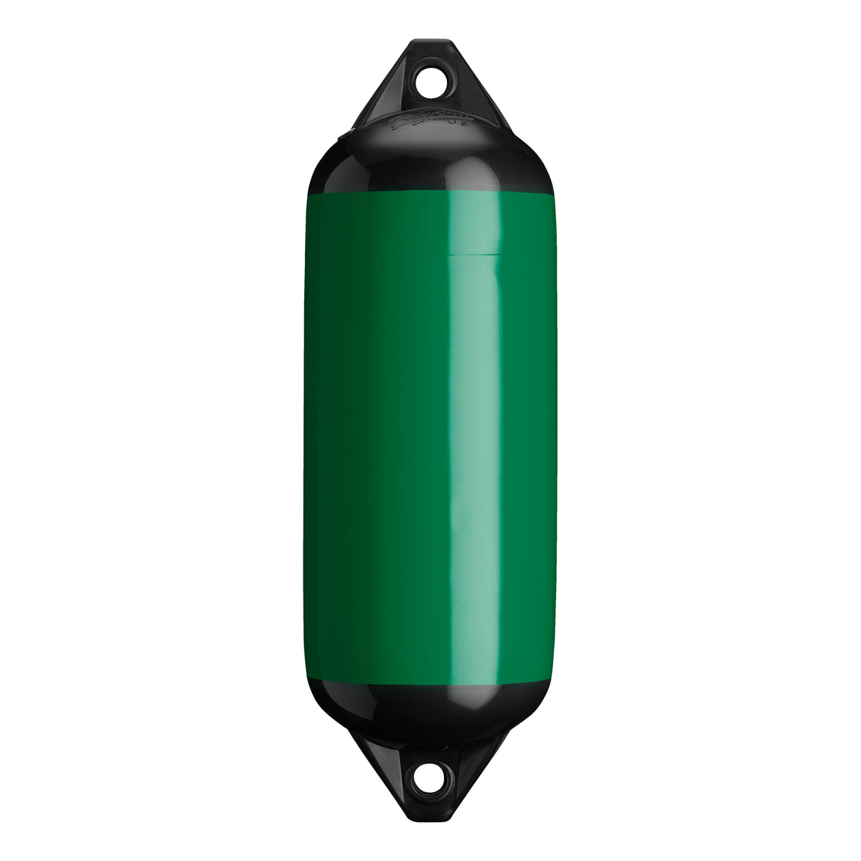Forest Green boat fender with Black-Top, Polyform F-2