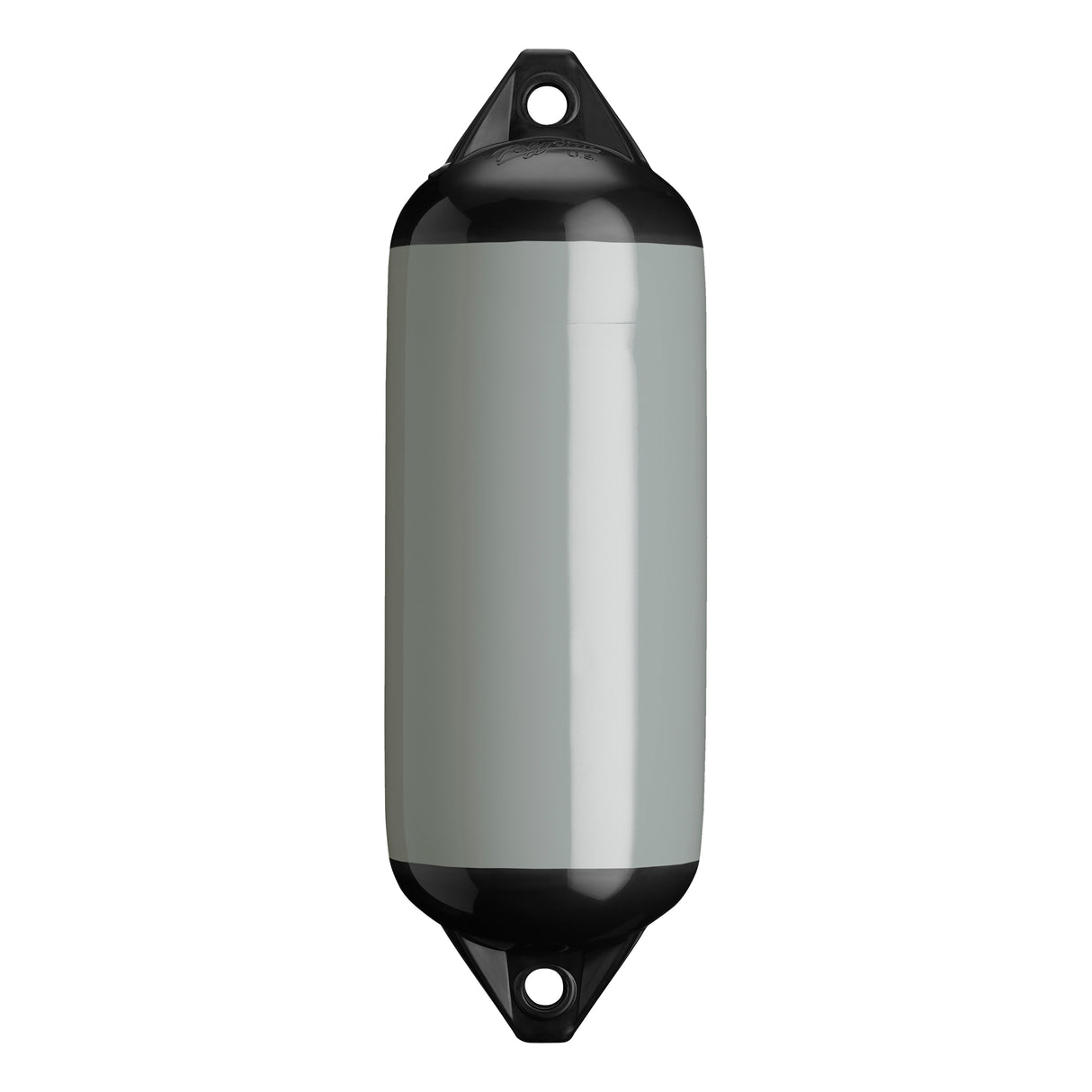 Grey boat fender with Black-Top, Polyform F-2