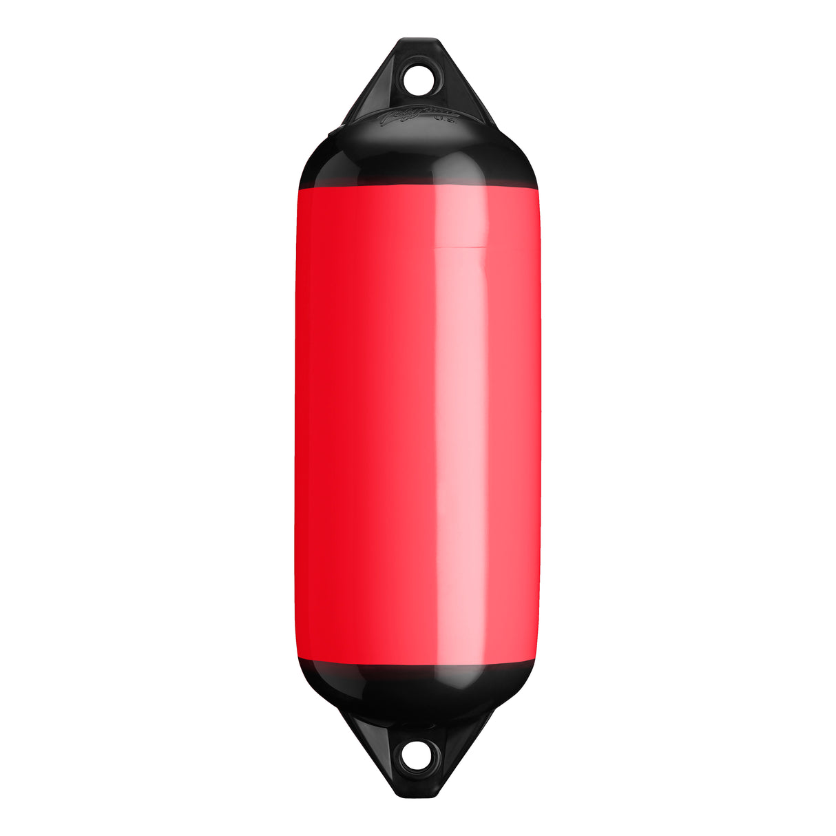 Red boat fender with Black-Top, Polyform F-2