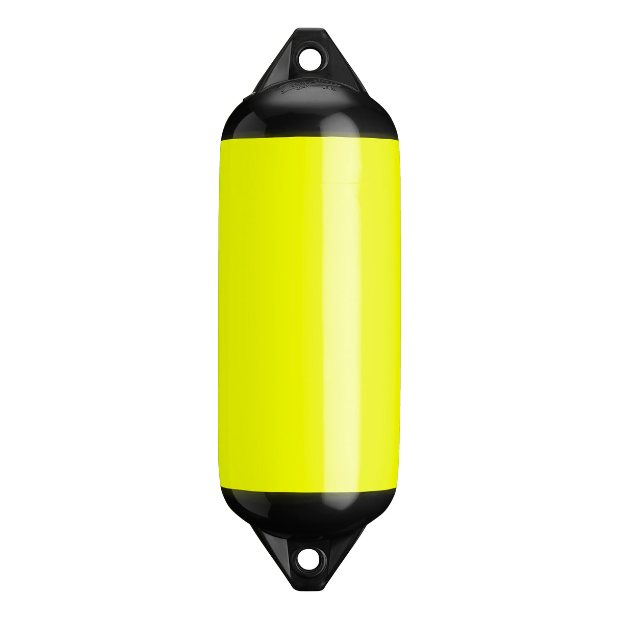 Saturn Yellow boat fender with Black-Top, Polyform F-2