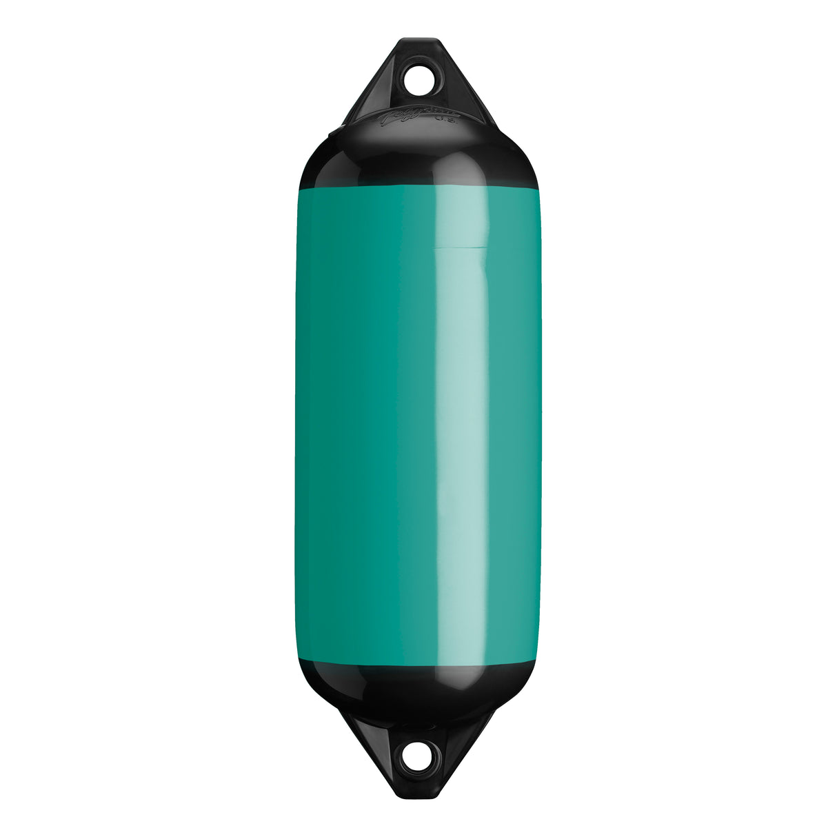 Teal boat fender with Black-Top, Polyform F-2