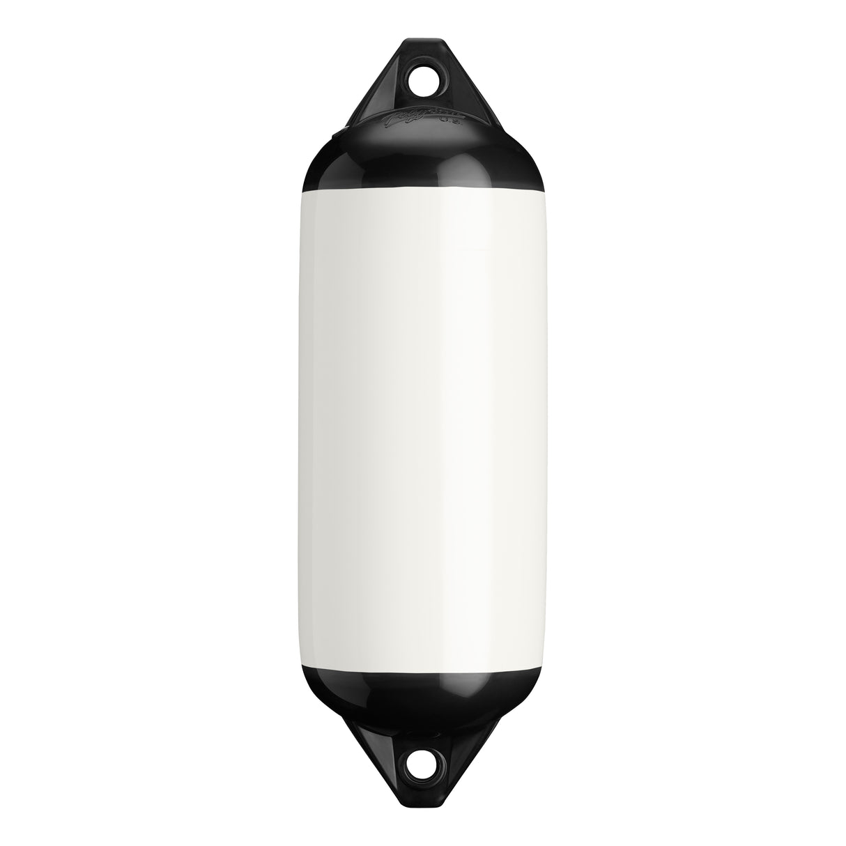 White boat fender with Black-Top, Polyform F-2