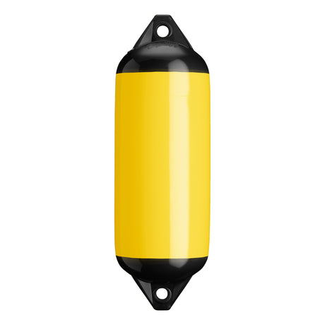 Yellow boat fender with Black-Top, Polyform F-2 