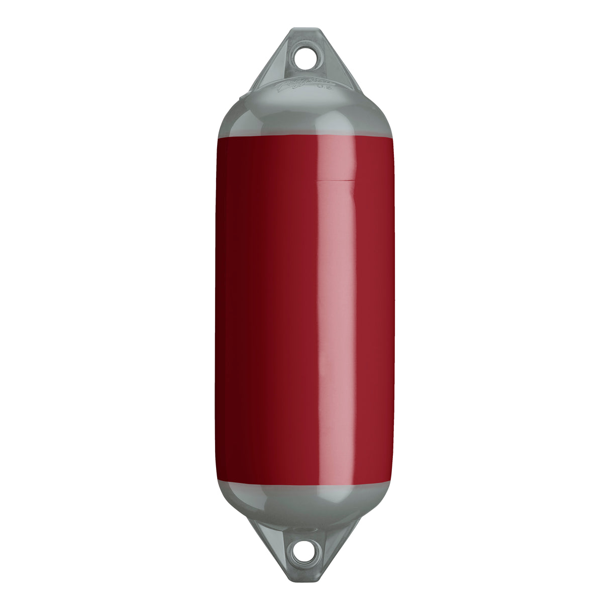 Burgundy boat fender with Grey-Top, Polyform F-2
