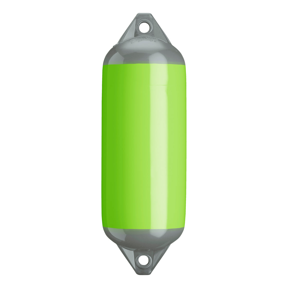 Lime boat fender with Grey-Top, Polyform F-2