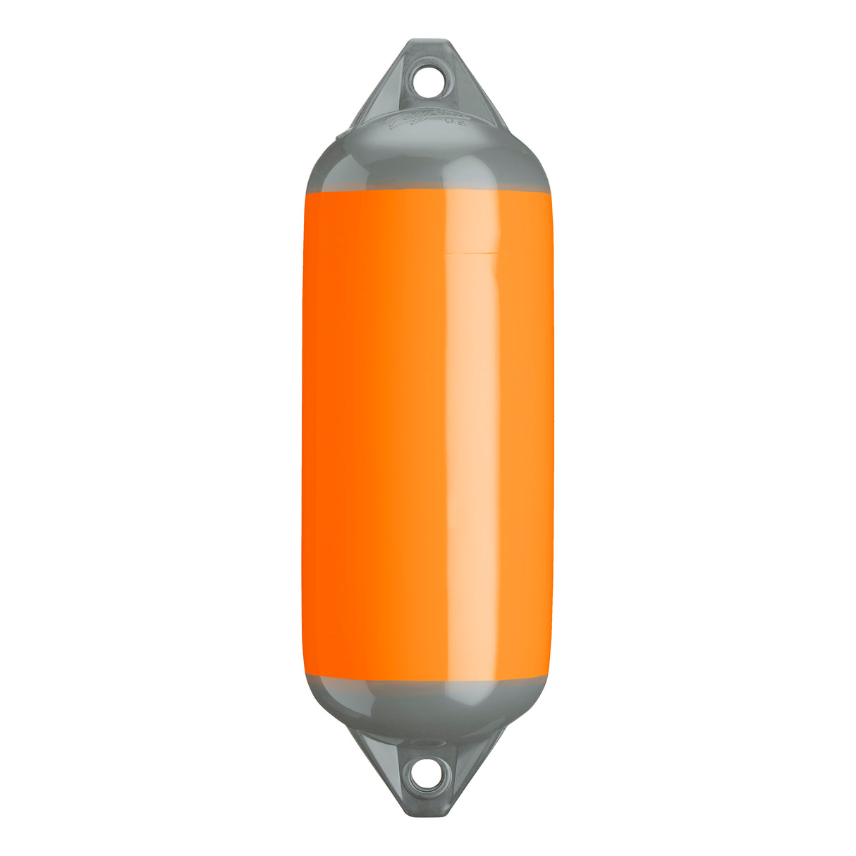 Orange boat fender with Grey-Top, Polyform F-2