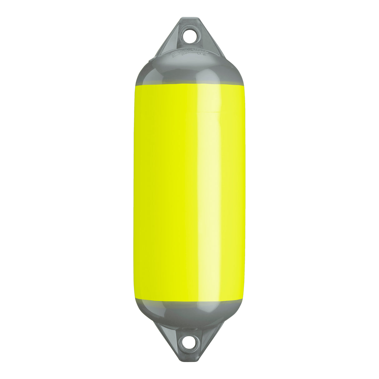 Saturn Yellow boat fender with Grey-Top, Polyform F-2