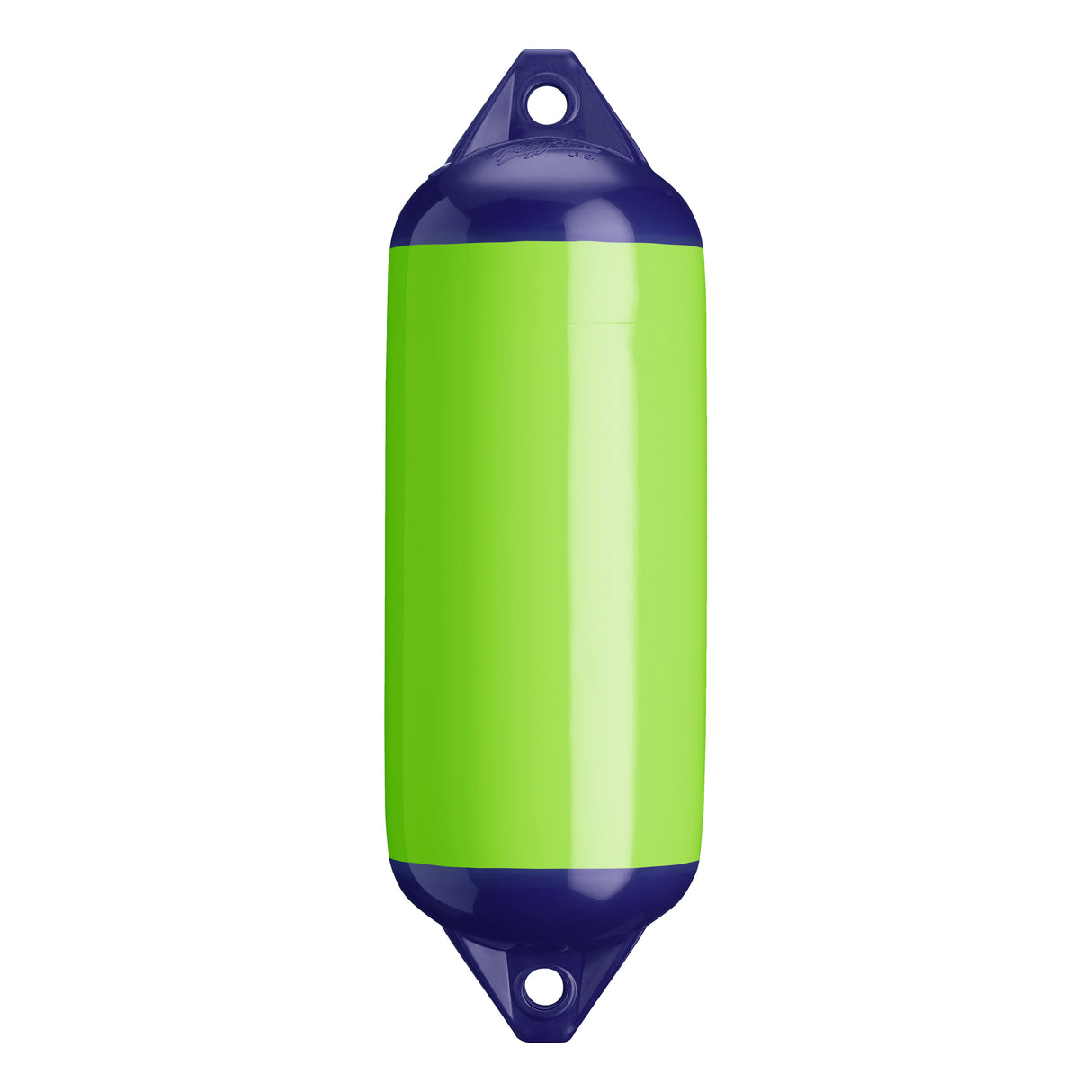Lime boat fender with Navy-Top, Polyform F-2