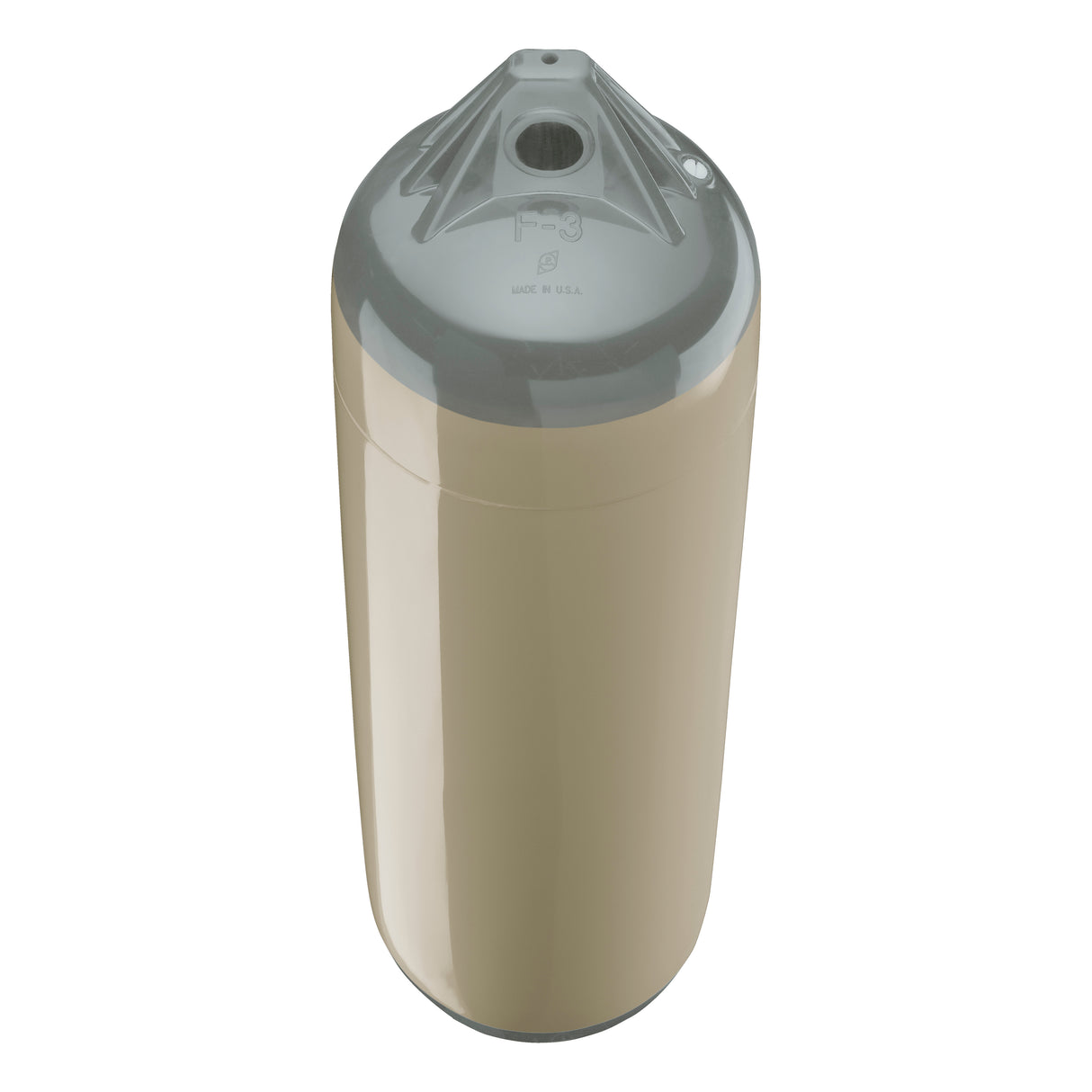 Sand boat fender with Grey-Top, Polyform F-3 angled shot