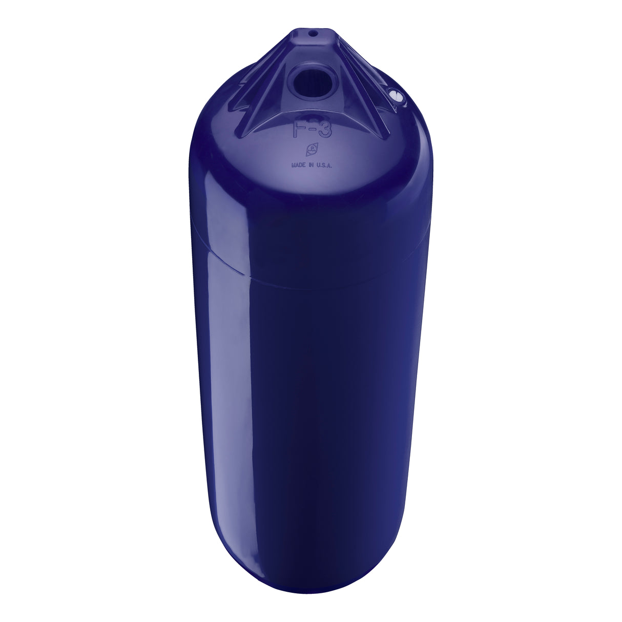 Navy Blue boat fender with Navy-Top, Polyform F-3 angled shot