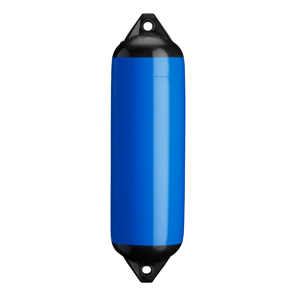 Blue boat fender with Black-Top, Polyform F-3