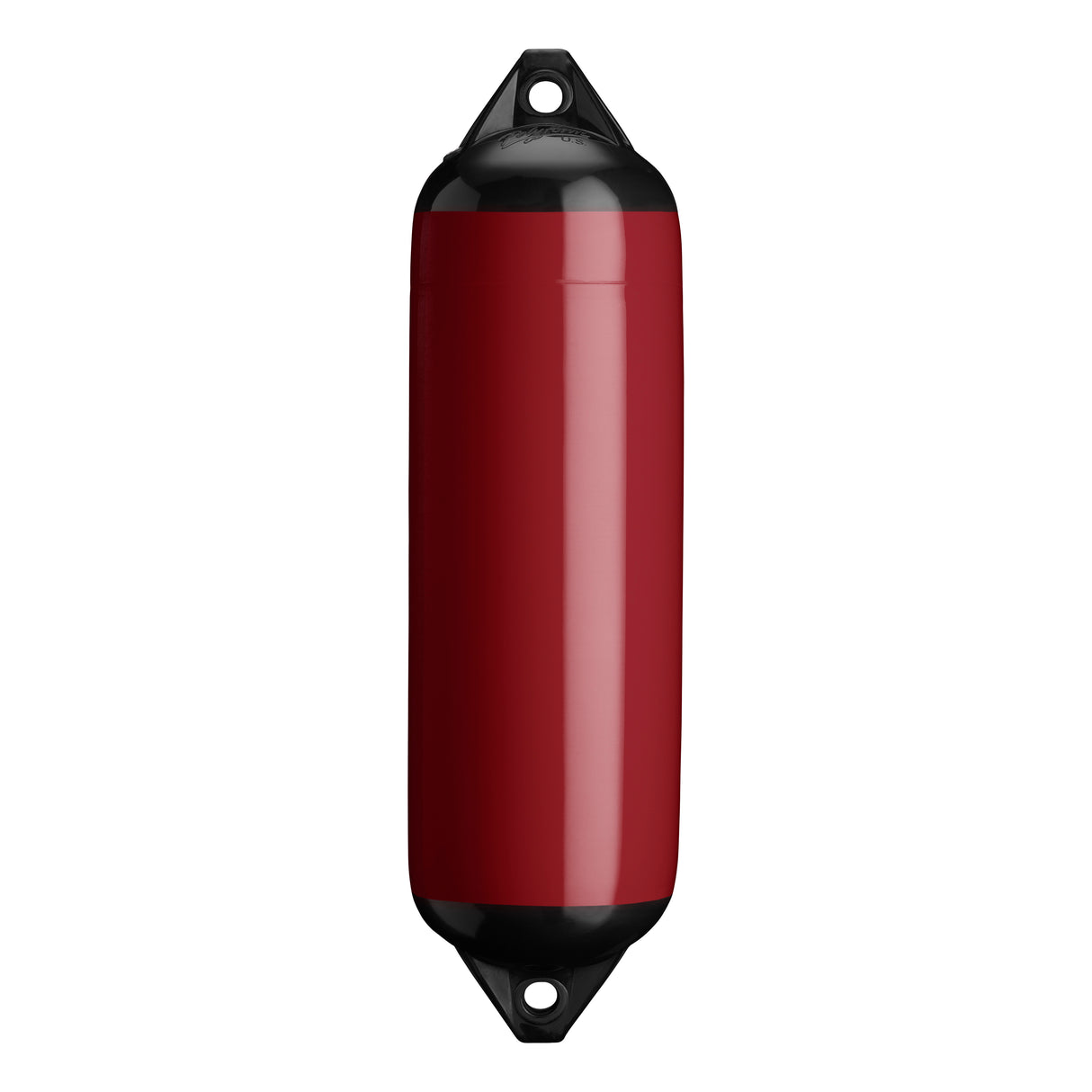 Burgundy boat fender with Black-Top, Polyform F-3