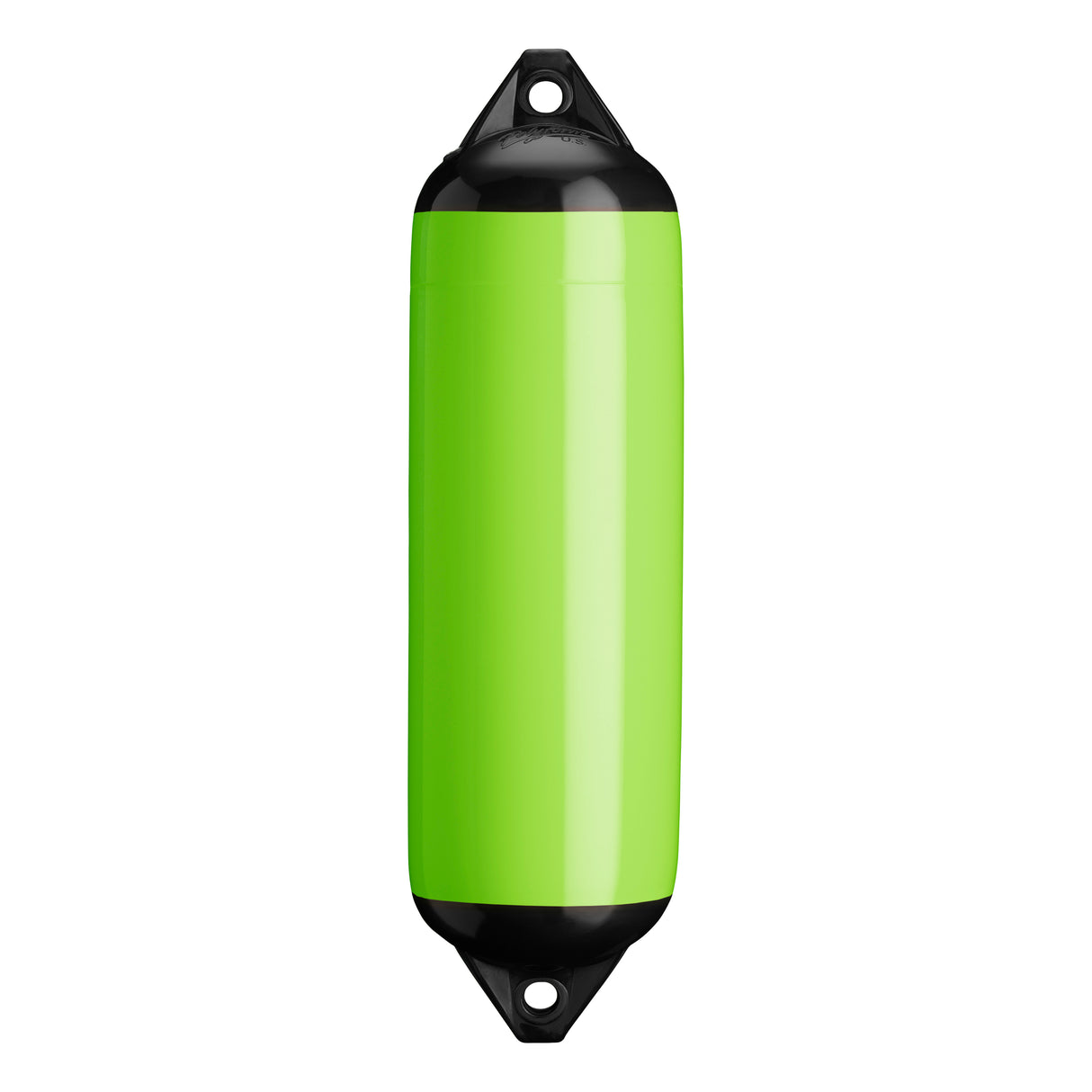 Lime boat fender with Black-Top, Polyform F-3