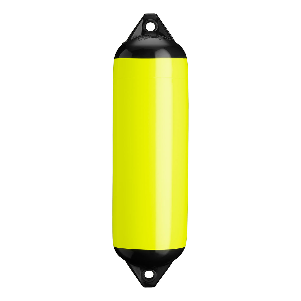 Saturn Yellow boat fender with Black-Top, Polyform F-3