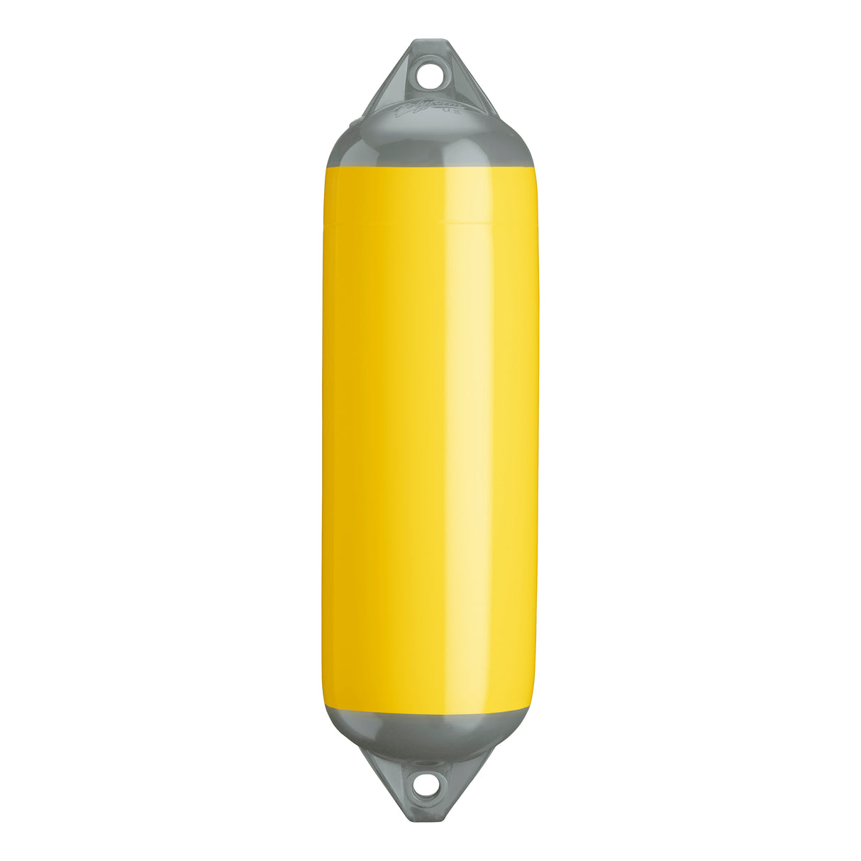Yellow boat fender with Grey-Top, Polyform F-3