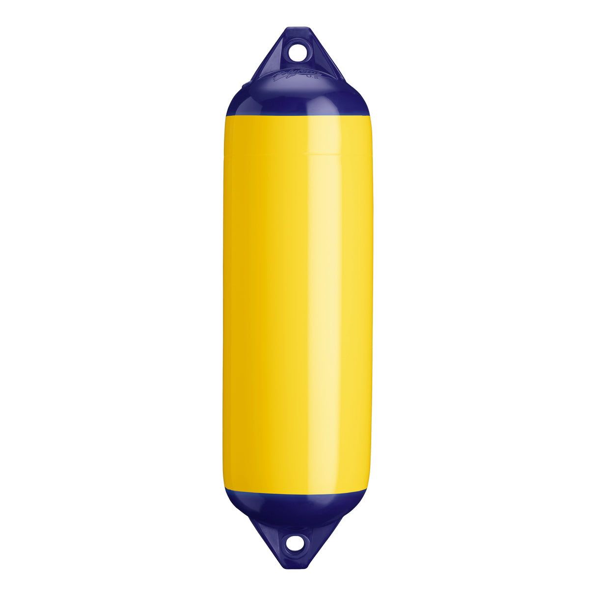 Yellow boat fender with Navy-Top, Polyform F-3