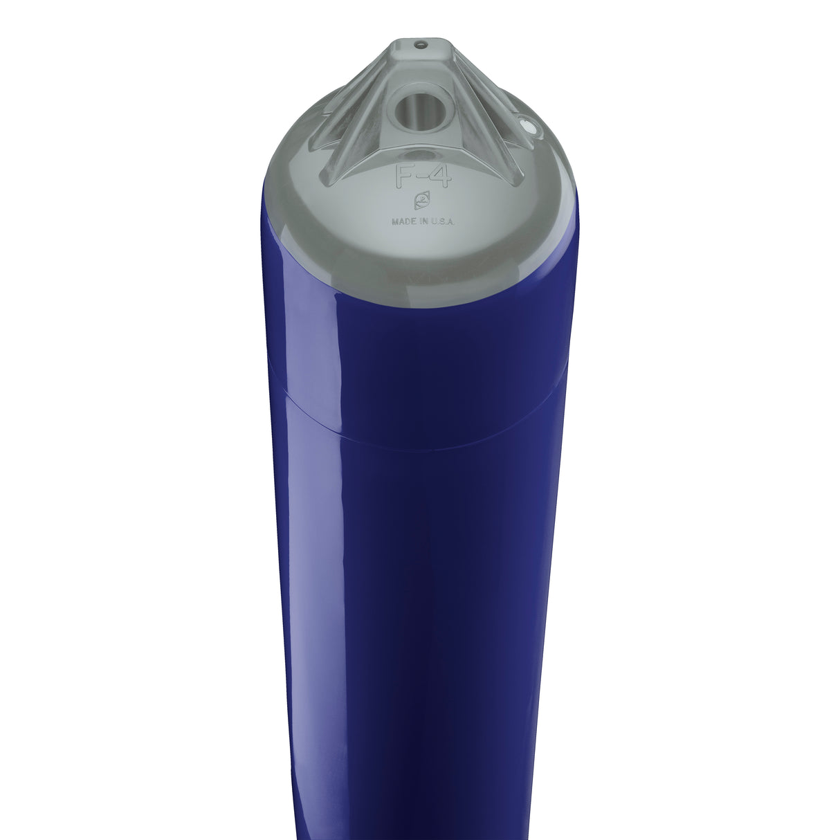 Navy Blue boat fender with Grey-Top, Polyform F-4 angled shot
