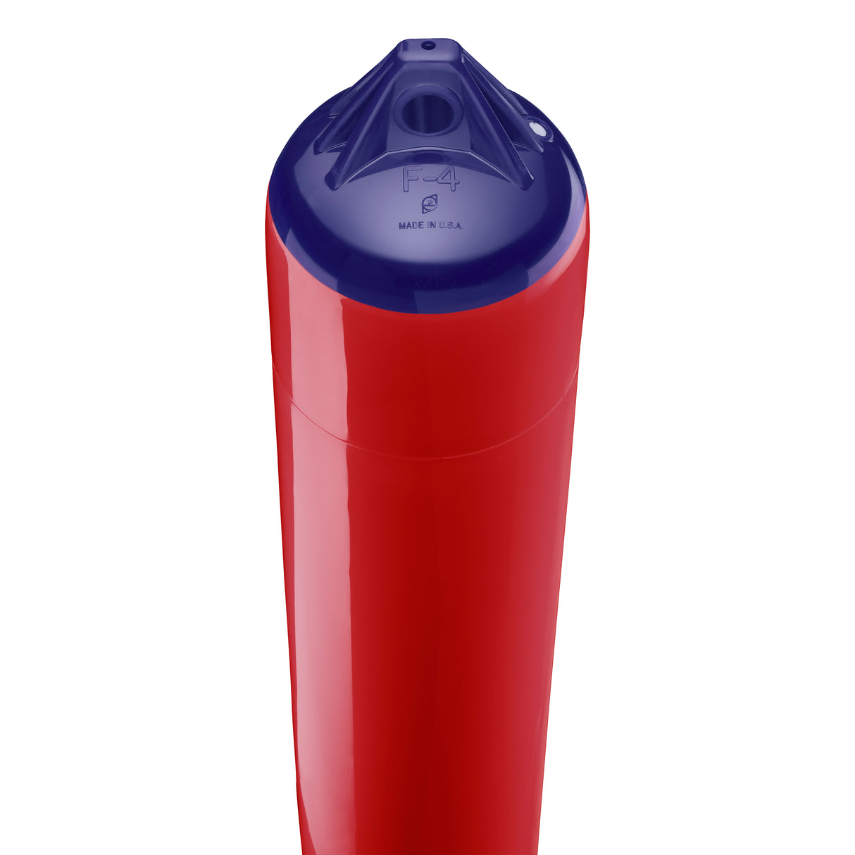 Classic Red boat fender with Navy-Top, Polyform F-4 angled shot