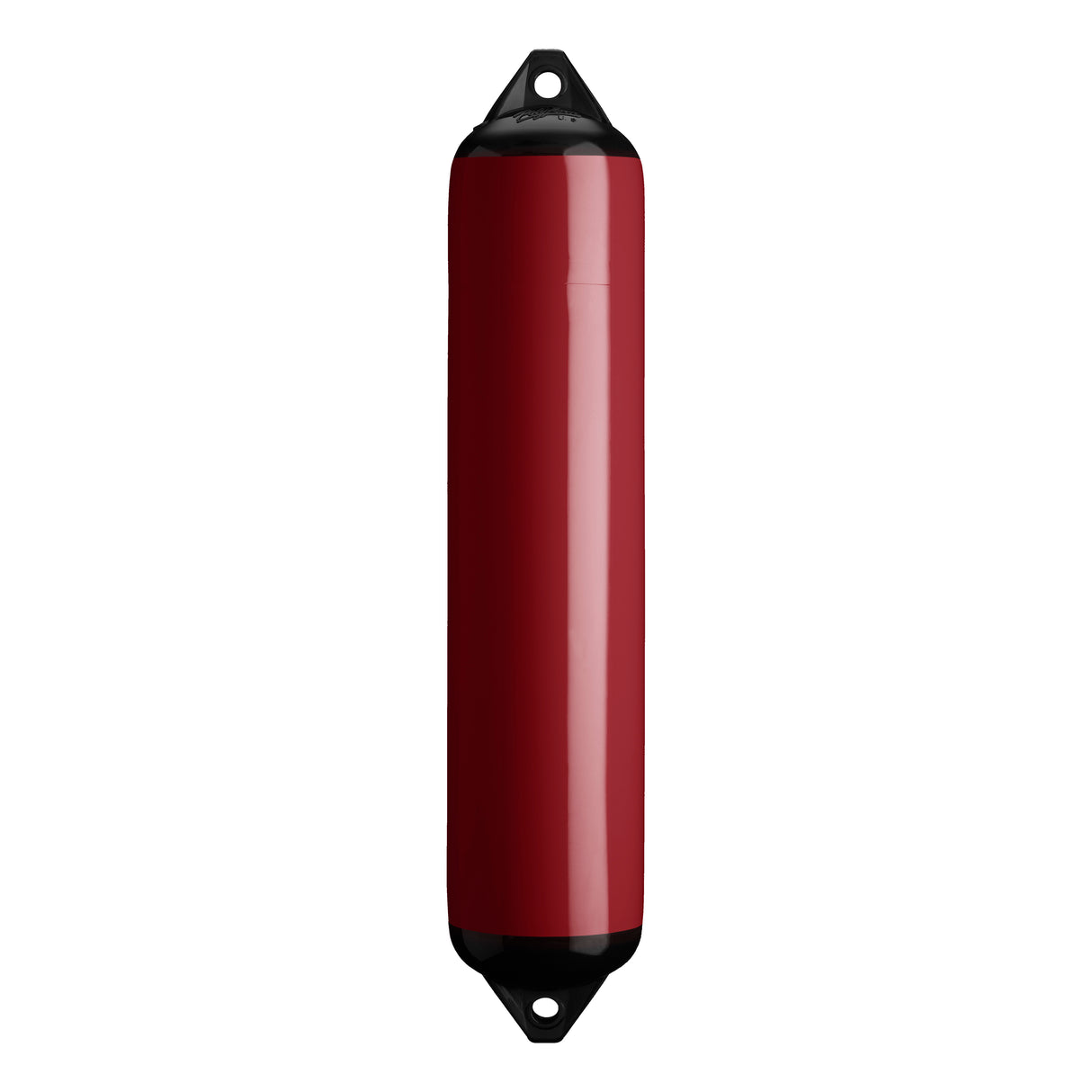 Burgundy boat fender with Black-Top, Polyform F-4