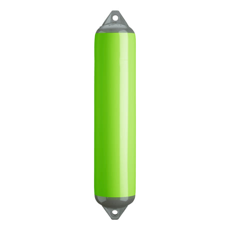 Lime boat fender with Grey-Top, Polyform F-4