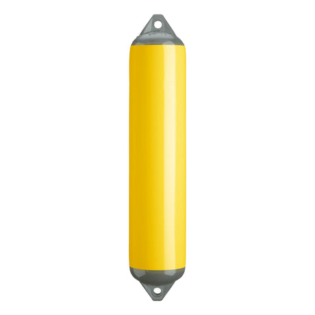 Yellow boat fender with Grey-Top, Polyform F-4