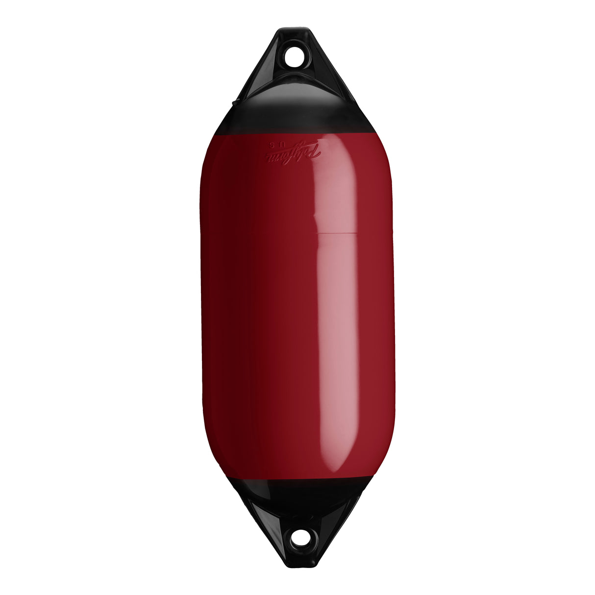 Burgundy boat fender with Black-Top, Polyform F-5