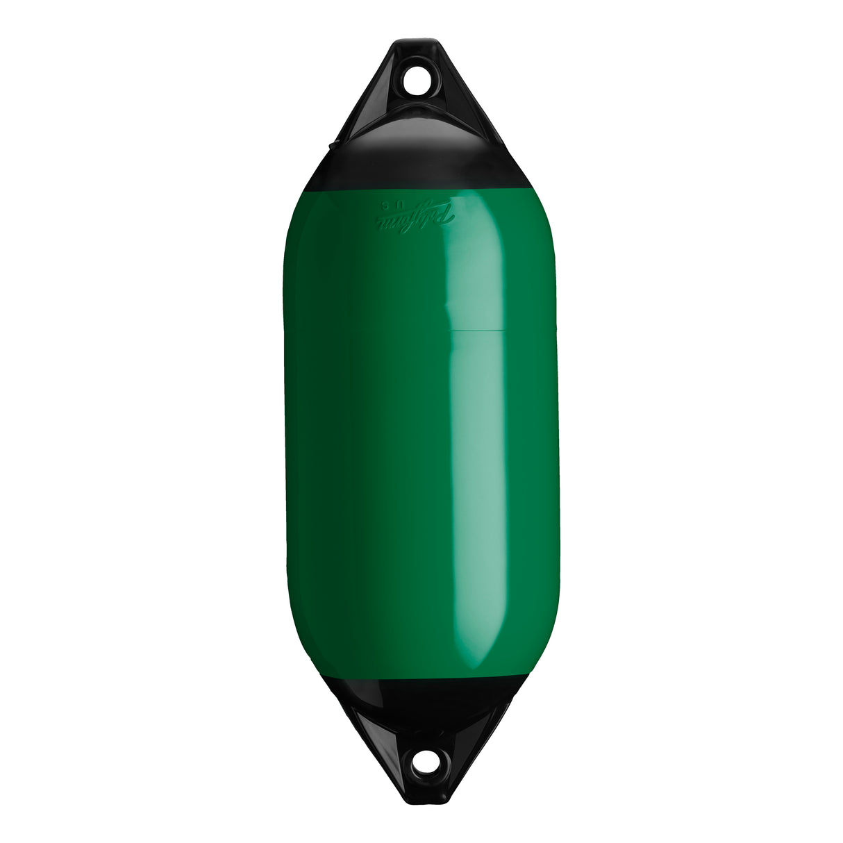 Forest Green boat fender with Black-Top, Polyform F-5