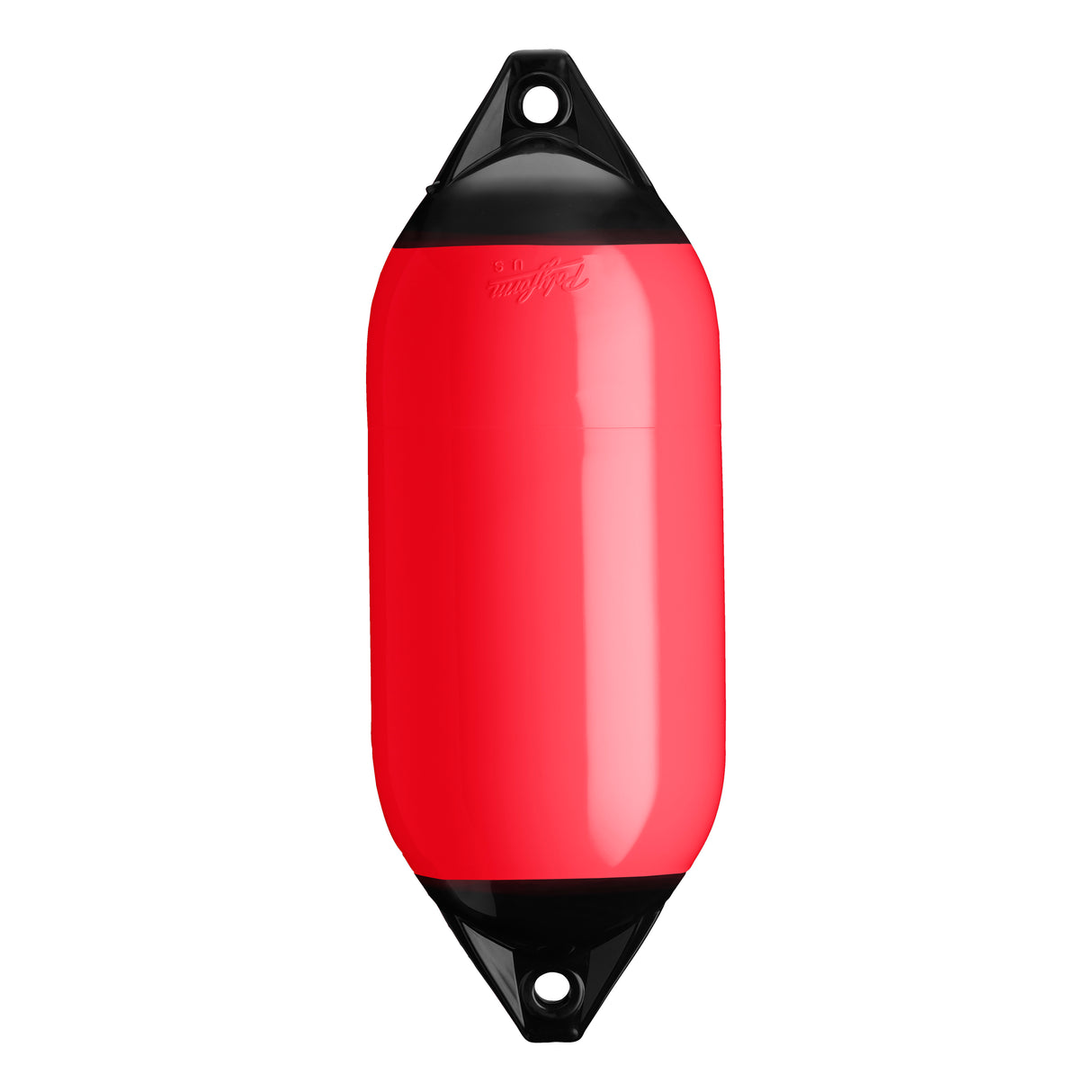 Red boat fender with Black-Top, Polyform F-5