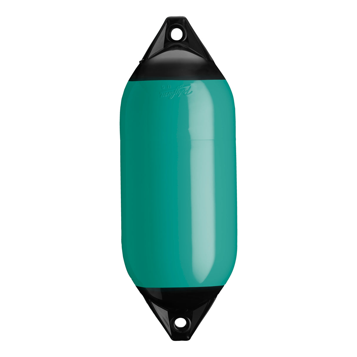 Teal boat fender with Black-Top, Polyform F-5