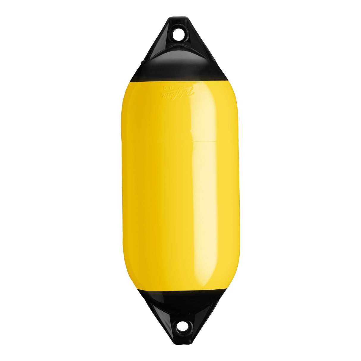 Yellow boat fender with Black-Top, Polyform F-5